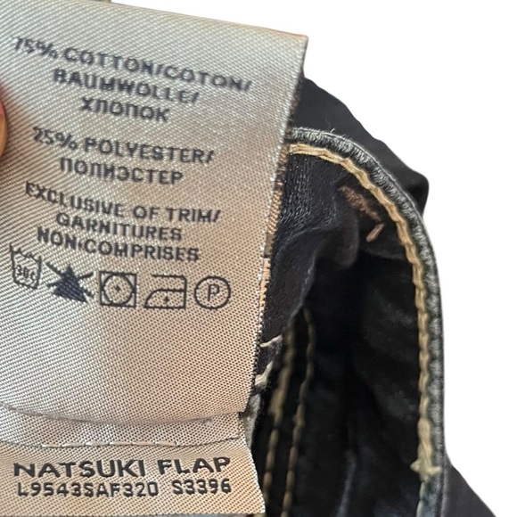 Silver Jeans Natsuki Flap Low Rise Bootcut Jeans 33 Dark Wash Contrast Stitch - Picture 16 of 16